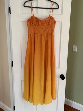 Selfie Leslie NWT Yellow Orange Ombre Midi Dress